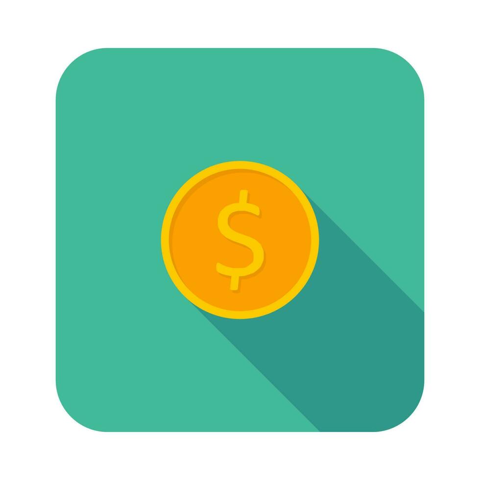Gold coin icon vector isolated. Flat style vector illustration.