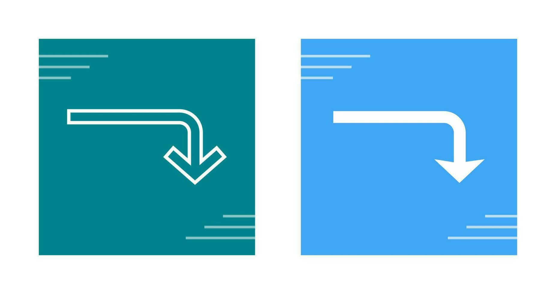 Turn Down Vector Icon