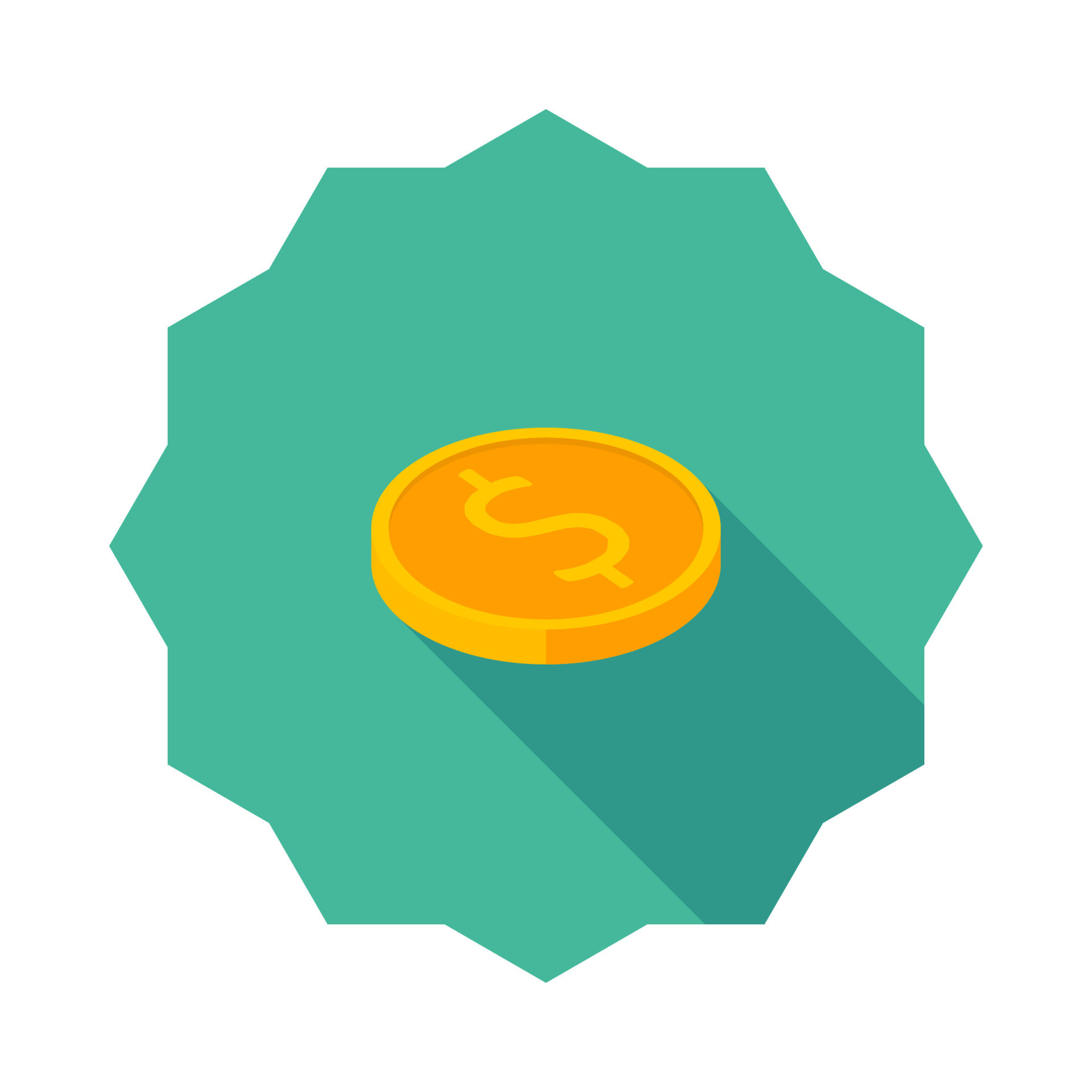 Gold coin right view icon vector isometric. Flat style vector ...