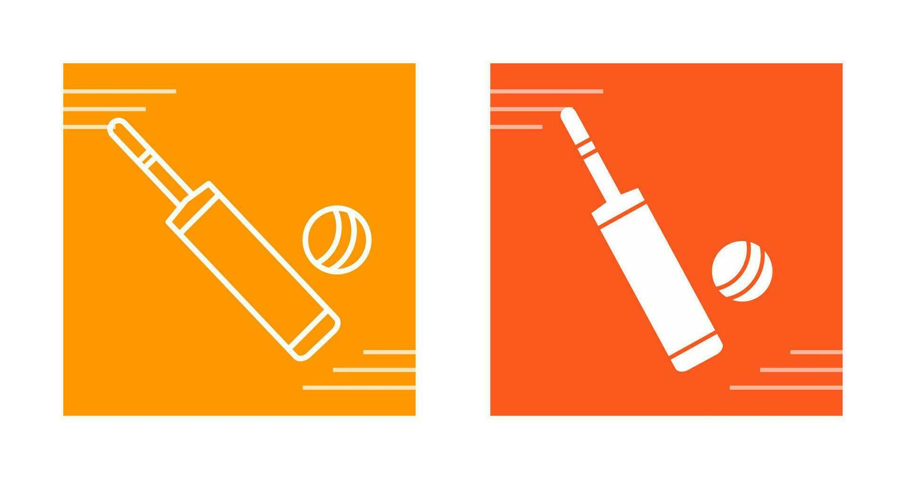 Cricket Bat and Ball Vector Icon
