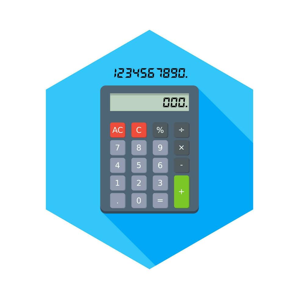 calculadora y digital número icono vector aislado. plano estilo vector ilustración.