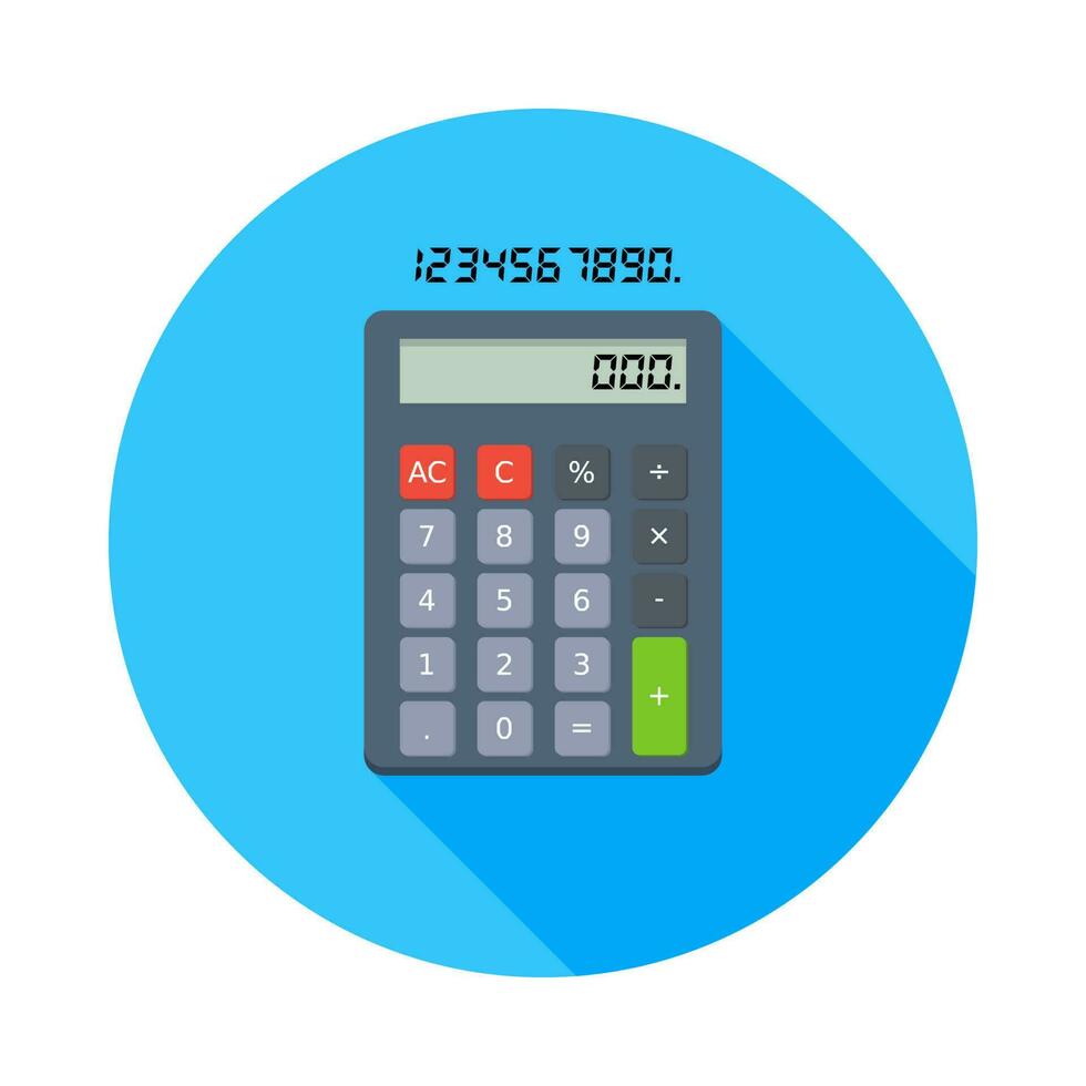 calculadora y digital número icono vector aislado. plano estilo vector ilustración.