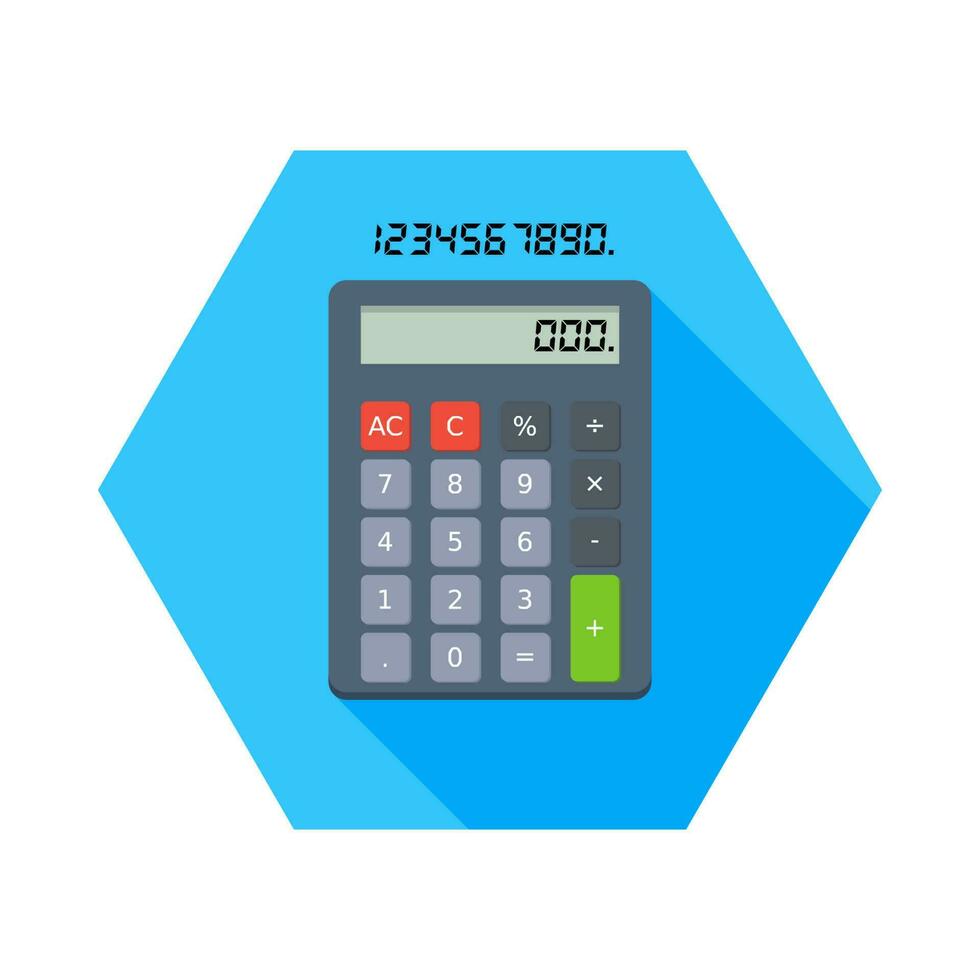 Calculator and Digital number icon vector isolated. Flat style vector illustration.