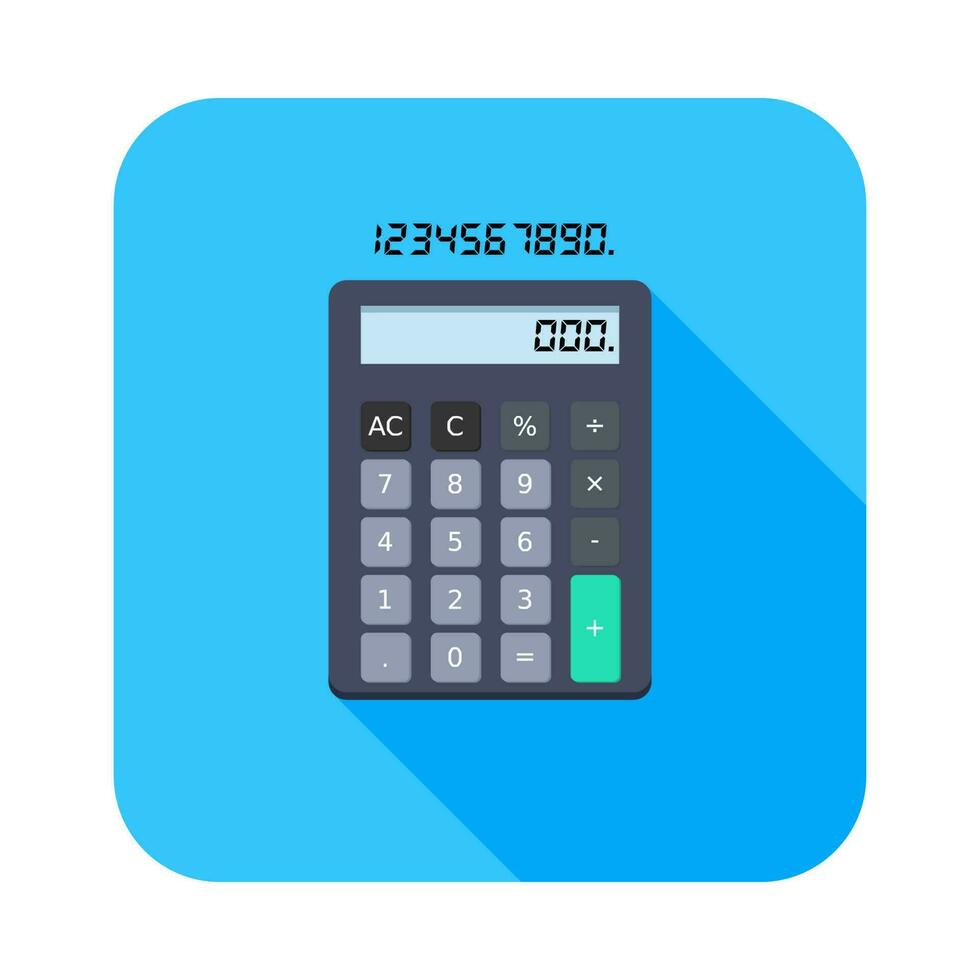 Calculator and Digital number icon vector isolated. Flat style vector illustration.