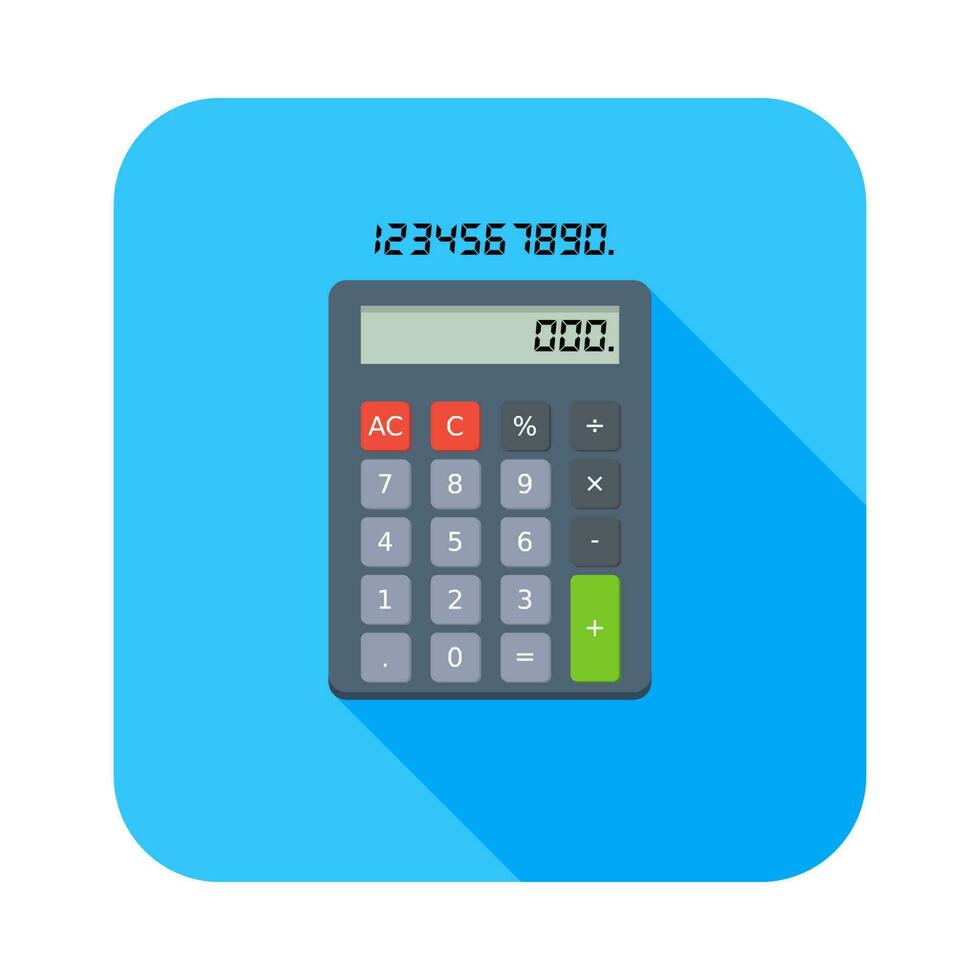 Calculator and Digital number icon vector isolated. Flat style vector illustration.
