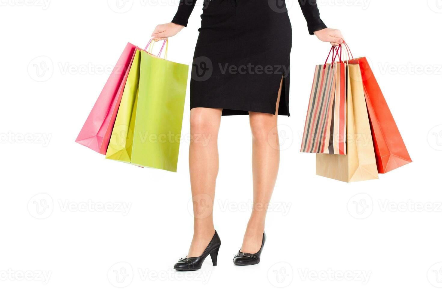 A woman with shopping bags photo