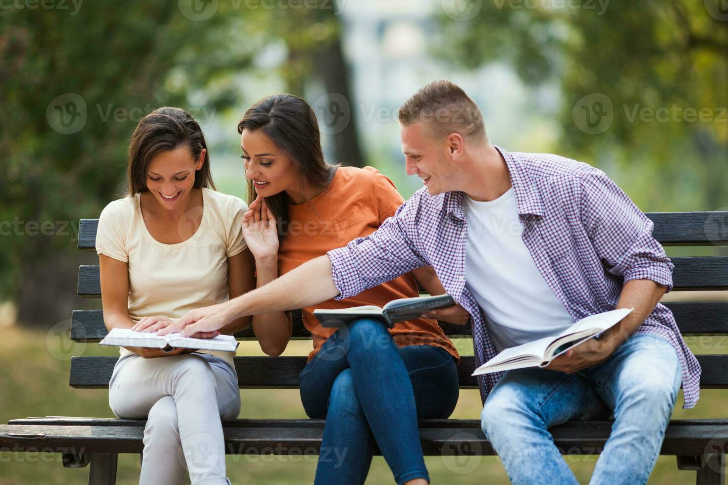 Friends spending time outdoors photo