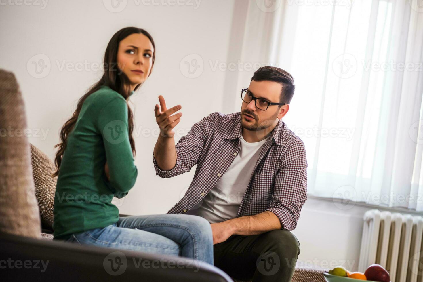 Young couple having an argument photo