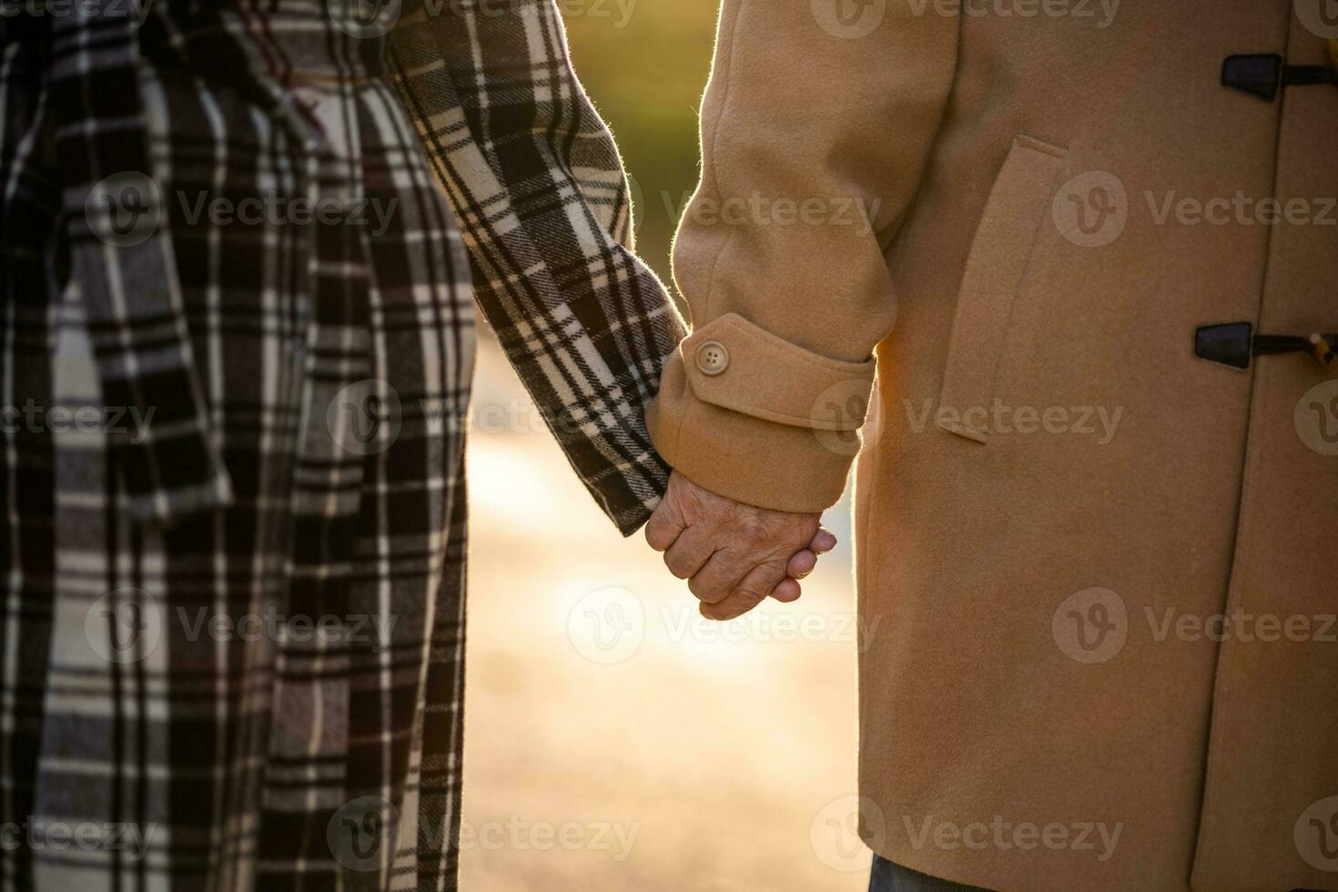 A senior couple spending time together in the park photo