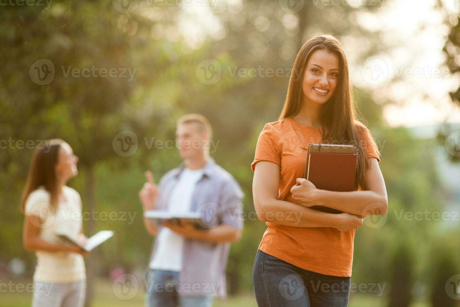 Friends spending time outdoors photo