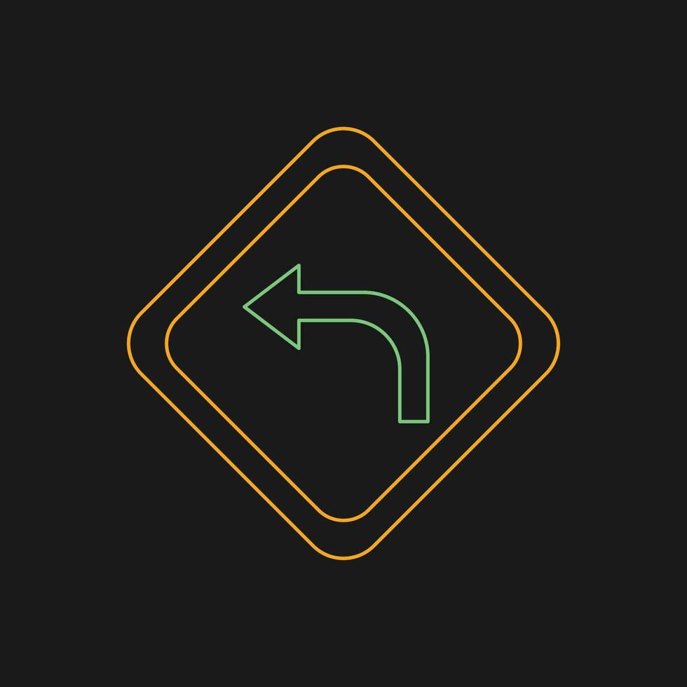 Left Turn Vector Icon