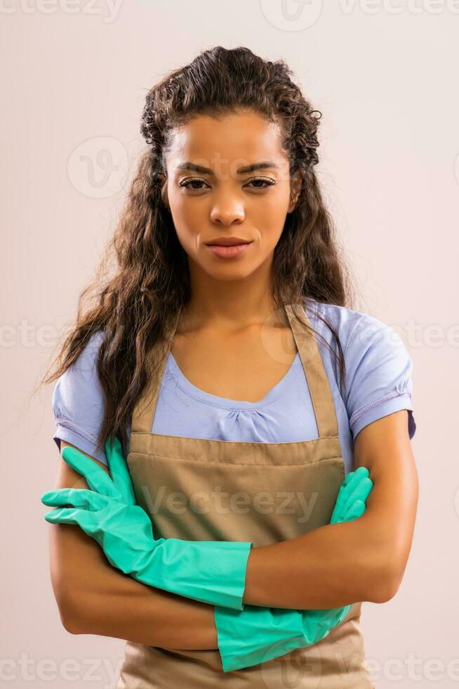 Portrait of a professional maid photo