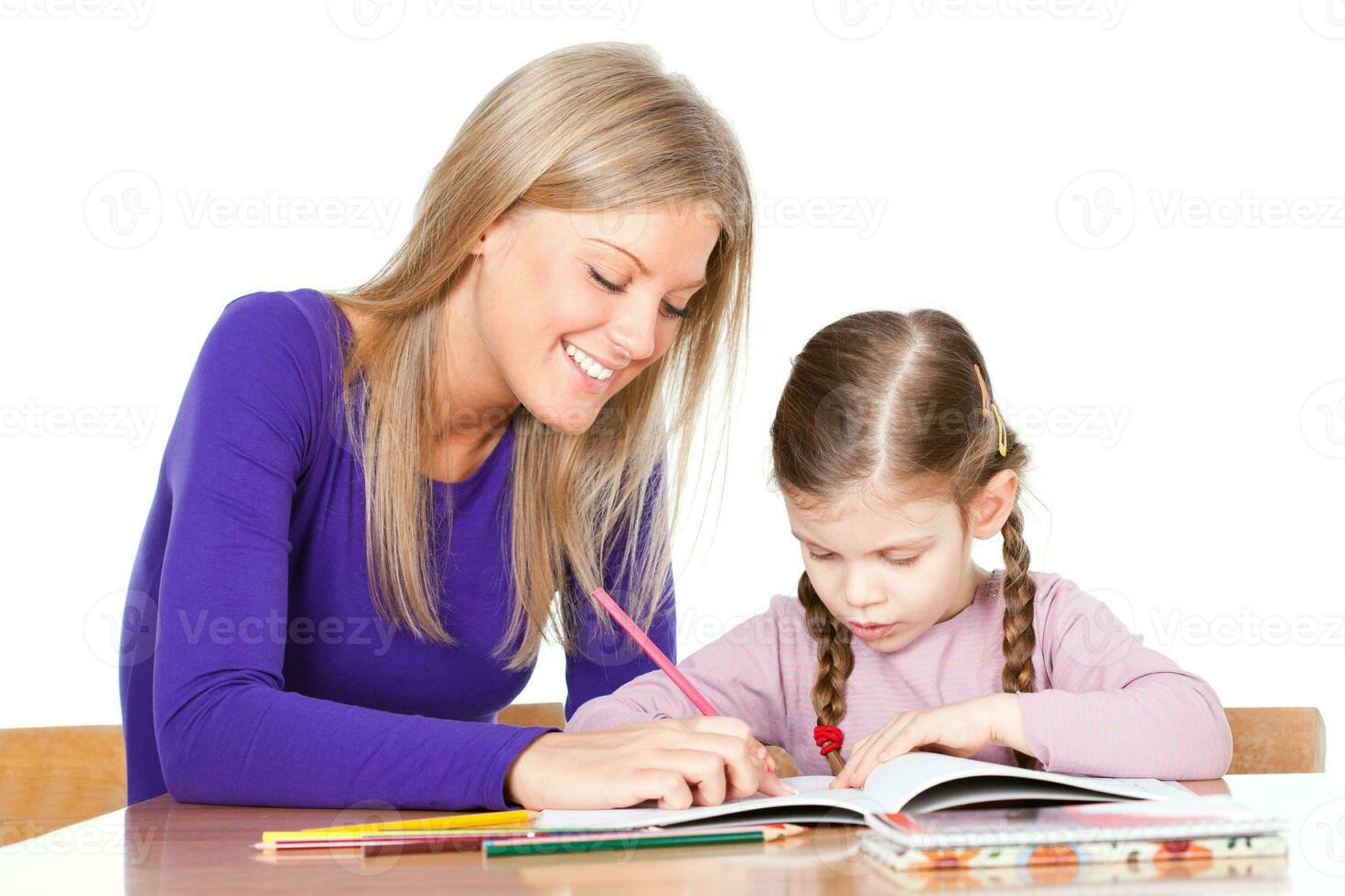 A mother spending time with her daughter photo