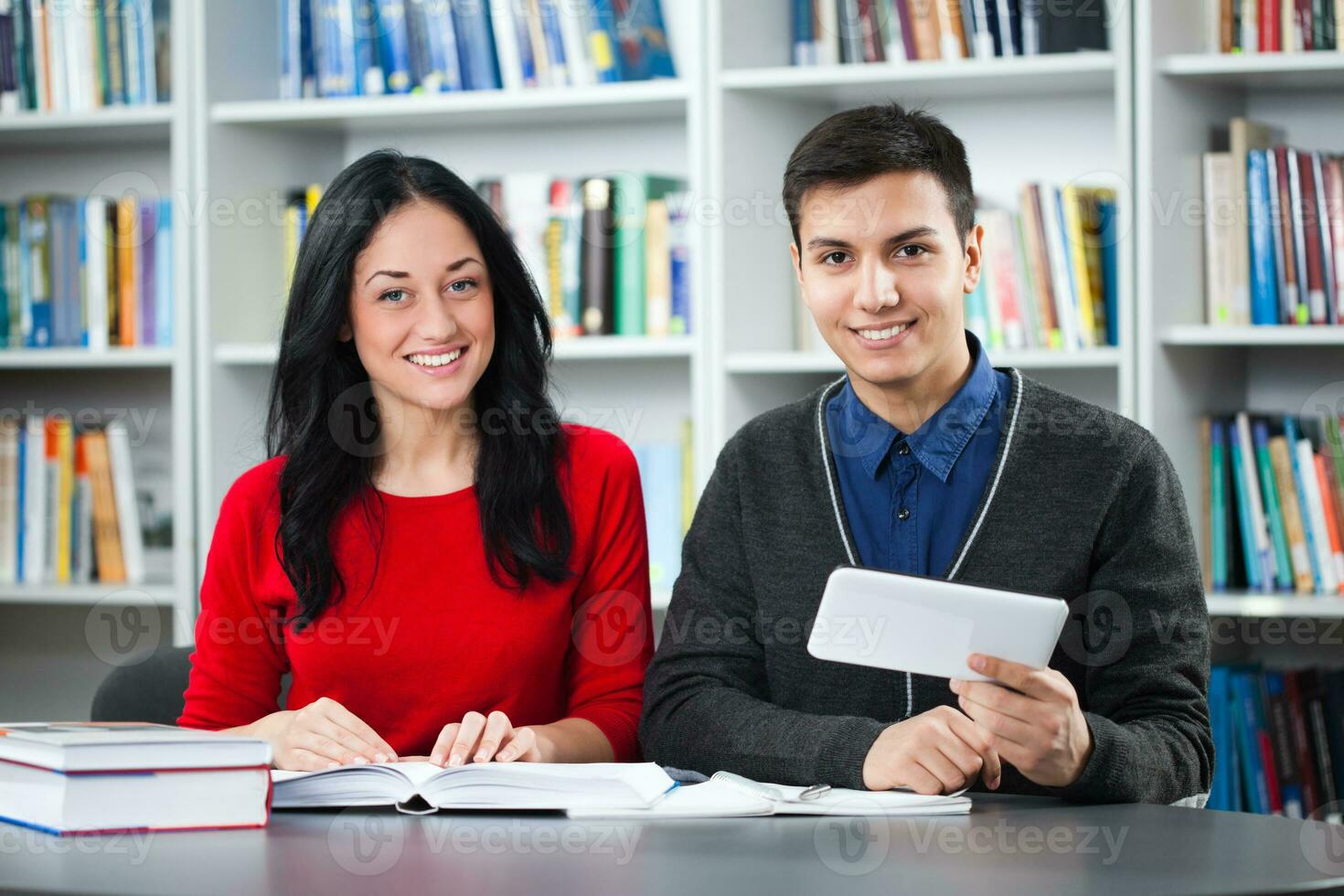 Students in the library photo