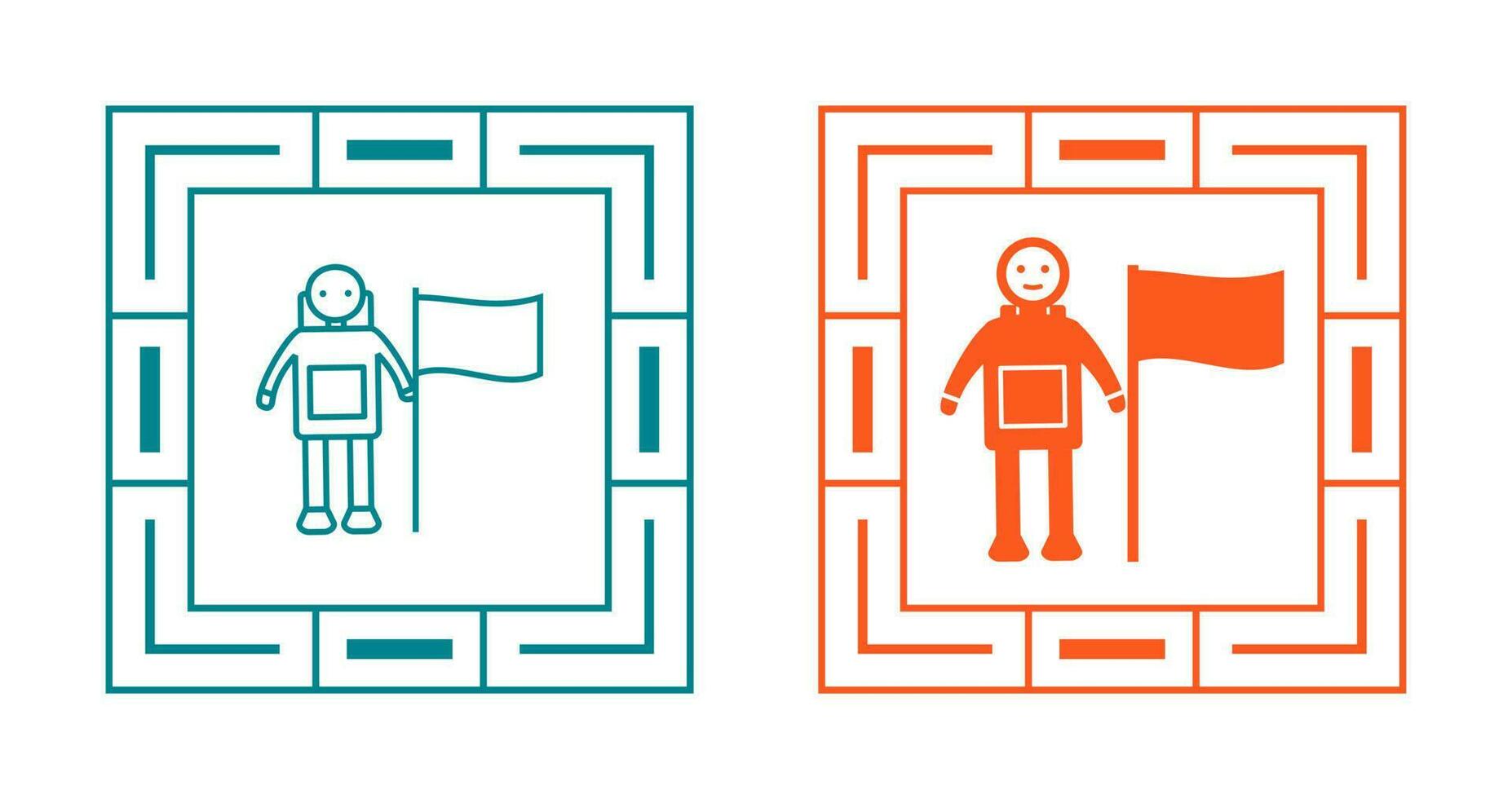 Man with Flag Vector Icon