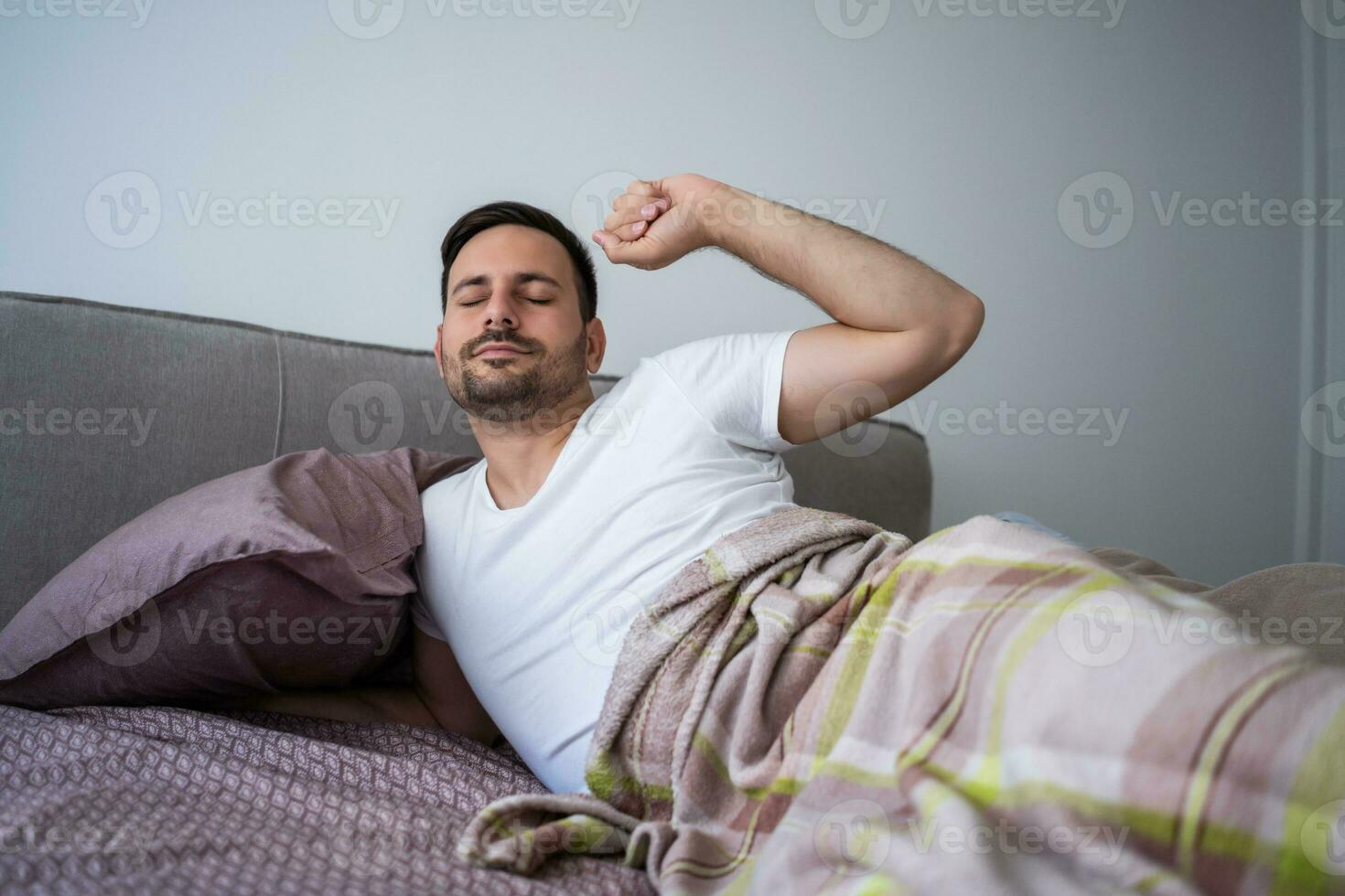 A man who wakes up in the morning photo