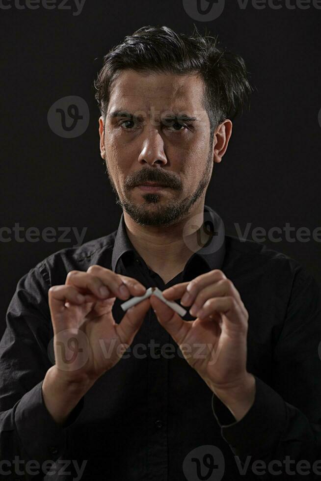 A man who quits smoking photo