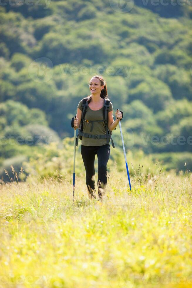 A woman hiking photo