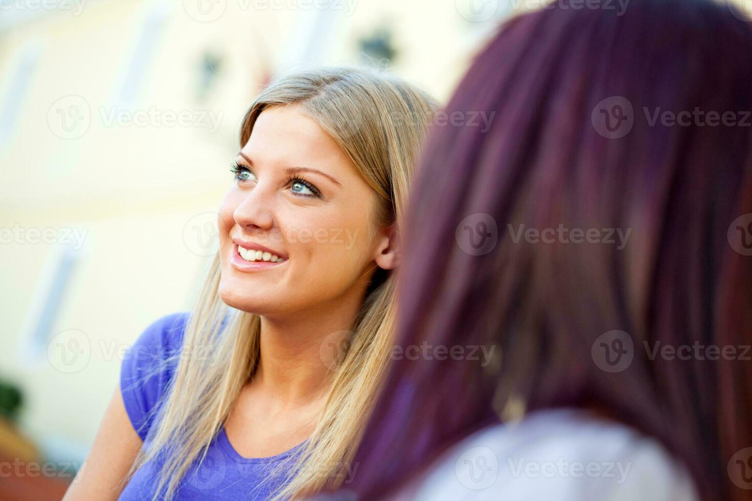 Friends having a discussion photo