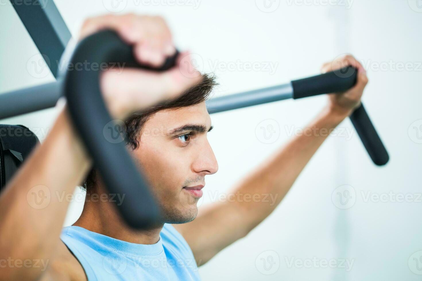 A man doing physical exercises photo