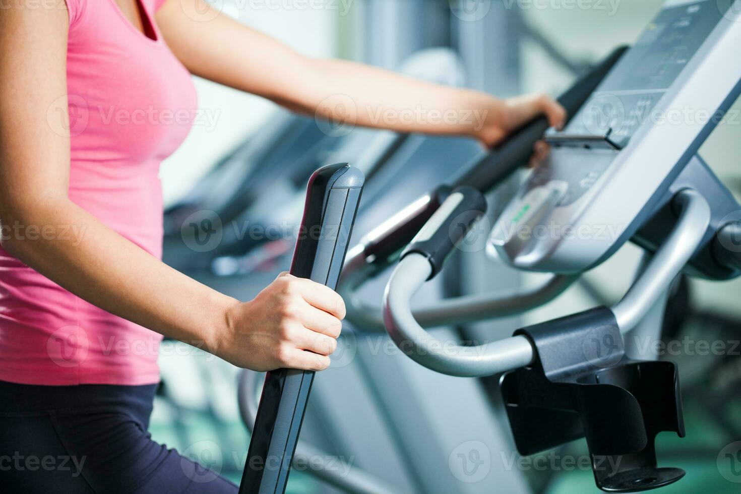 A woman doing physical exercises photo