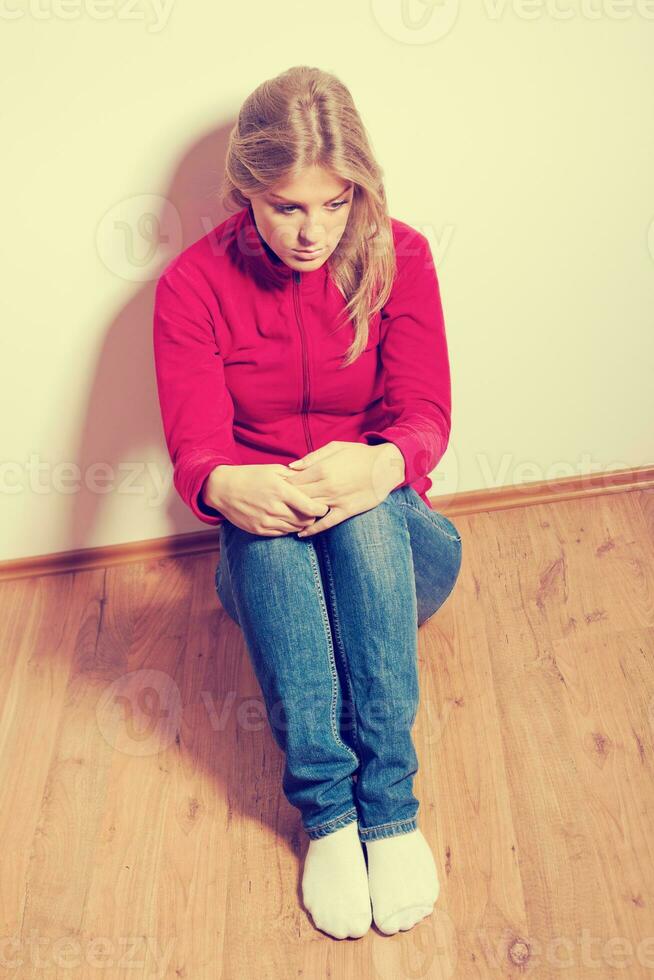 Portrait of a sad woman photo