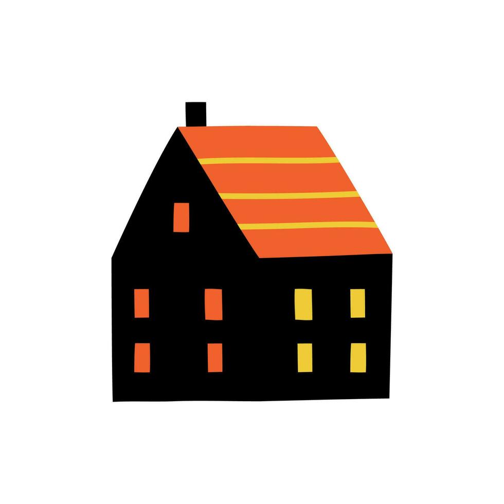 cute country house in flat trendy style. vector illustration in scandinavian style.