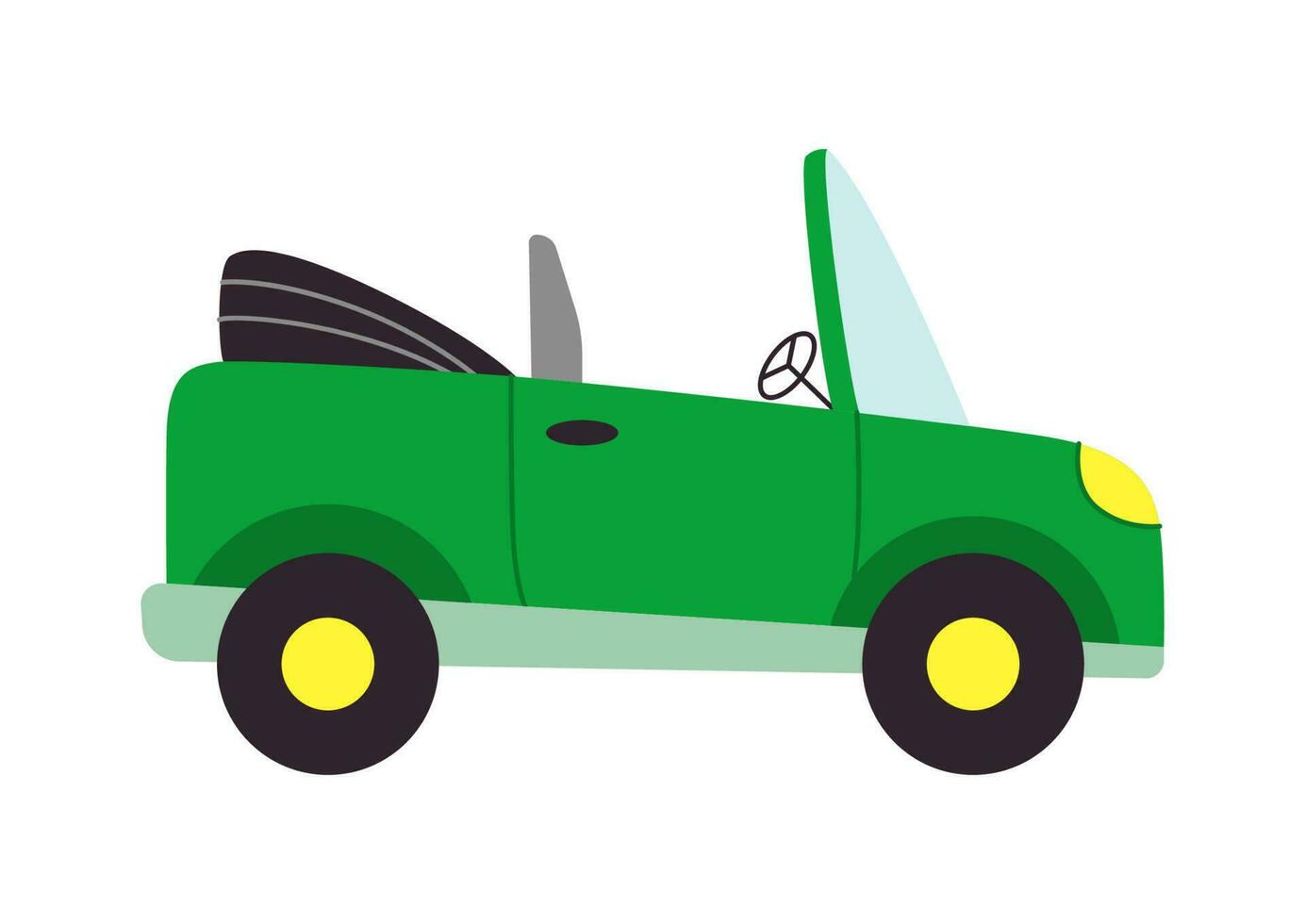 Vector cartoon car. Isolated flat convertible on white