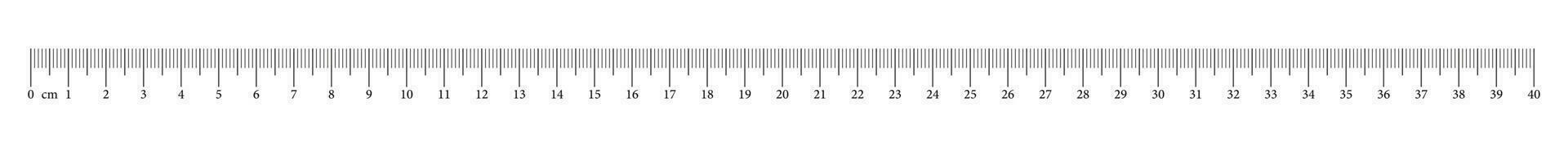 Measuring chart with 40 centimeters. Ruler scale with numbers. Length ...