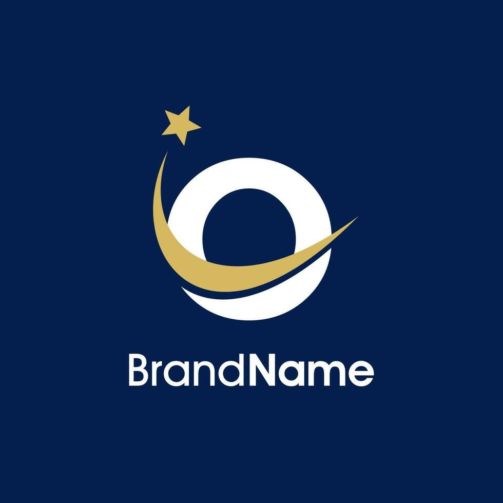Initial O Swooshing Star Logo vector
