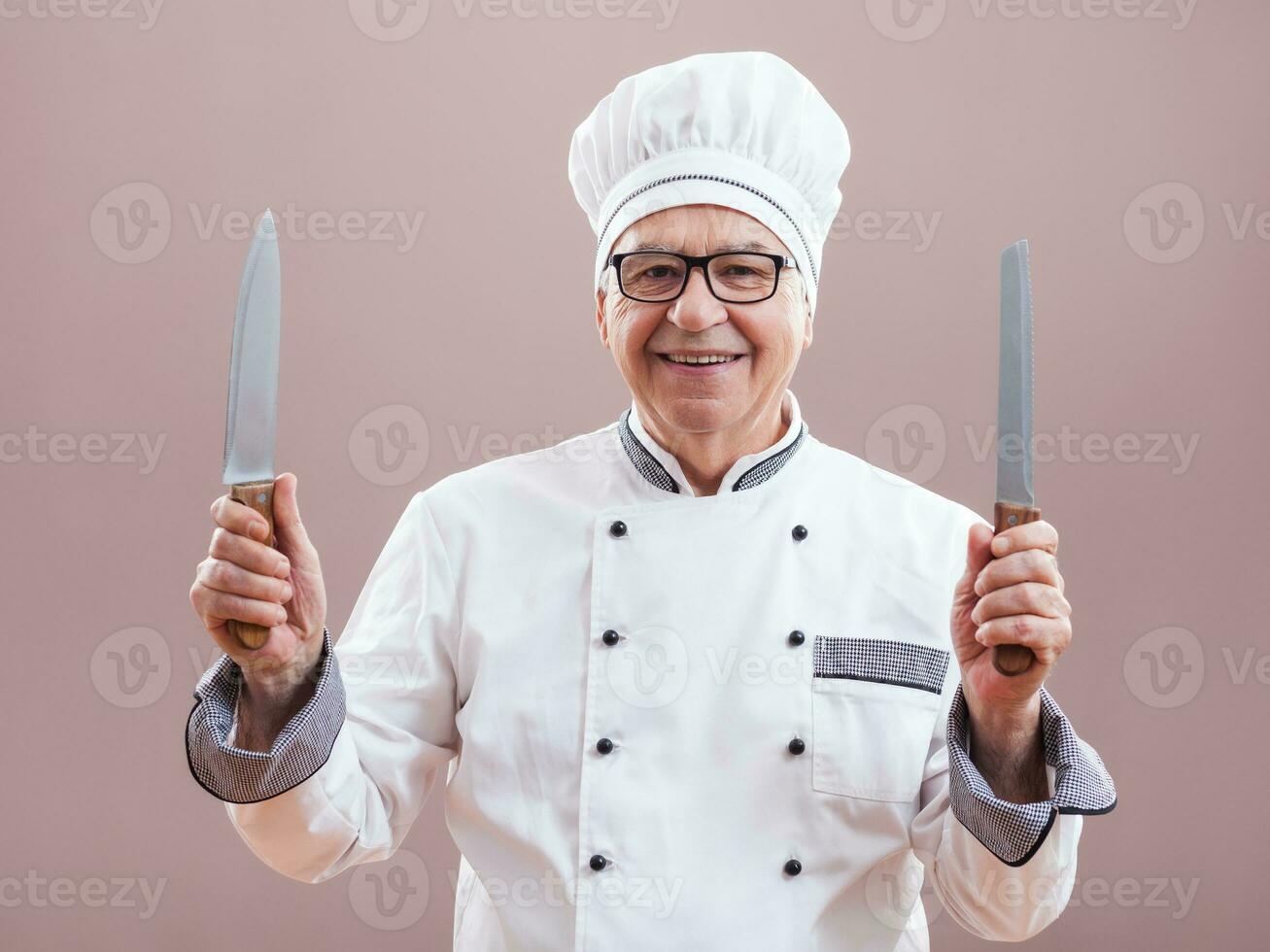 Portrait of a senior chef photo