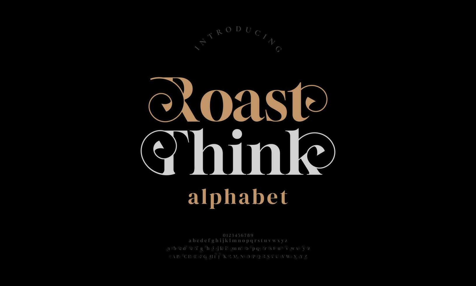 elegante asadopensar alfabeto letras fuente y número. clásico letras mínimo Moda diseños tipografía moderno serif fuentes decorativo Clásico diseño concepto. vector ilustración