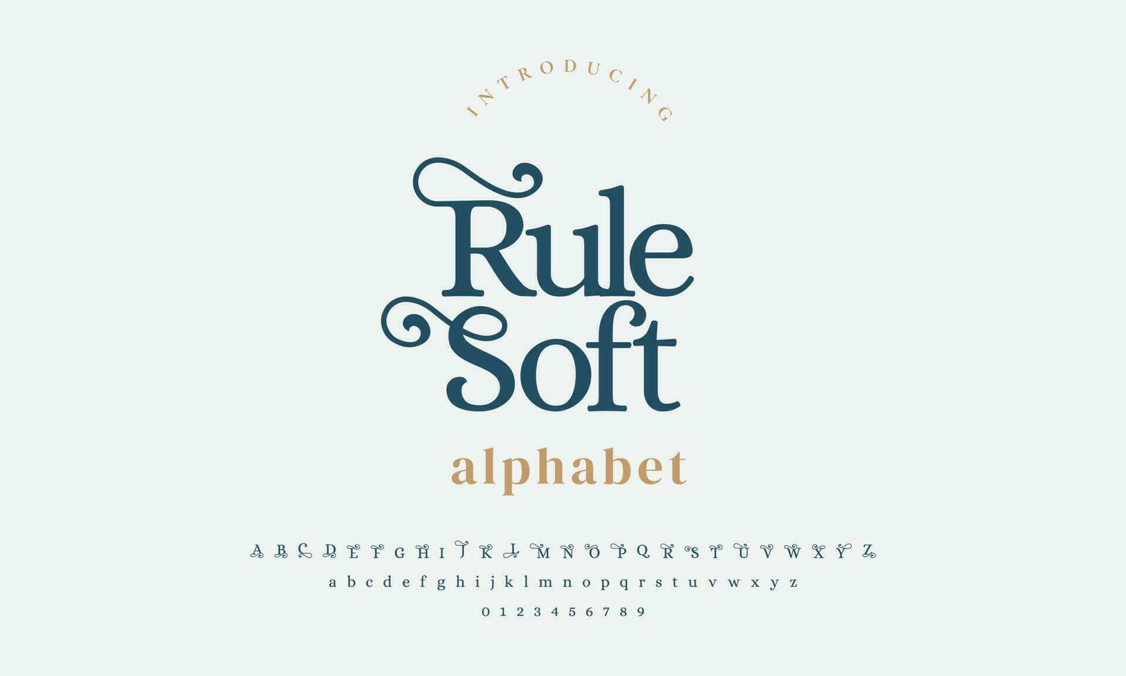 Rulesoft abstract digital technology logo font alphabet. Minimal modern urban fonts for logo, brand etc. Typography typeface uppercase lowercase and number. vector illustration