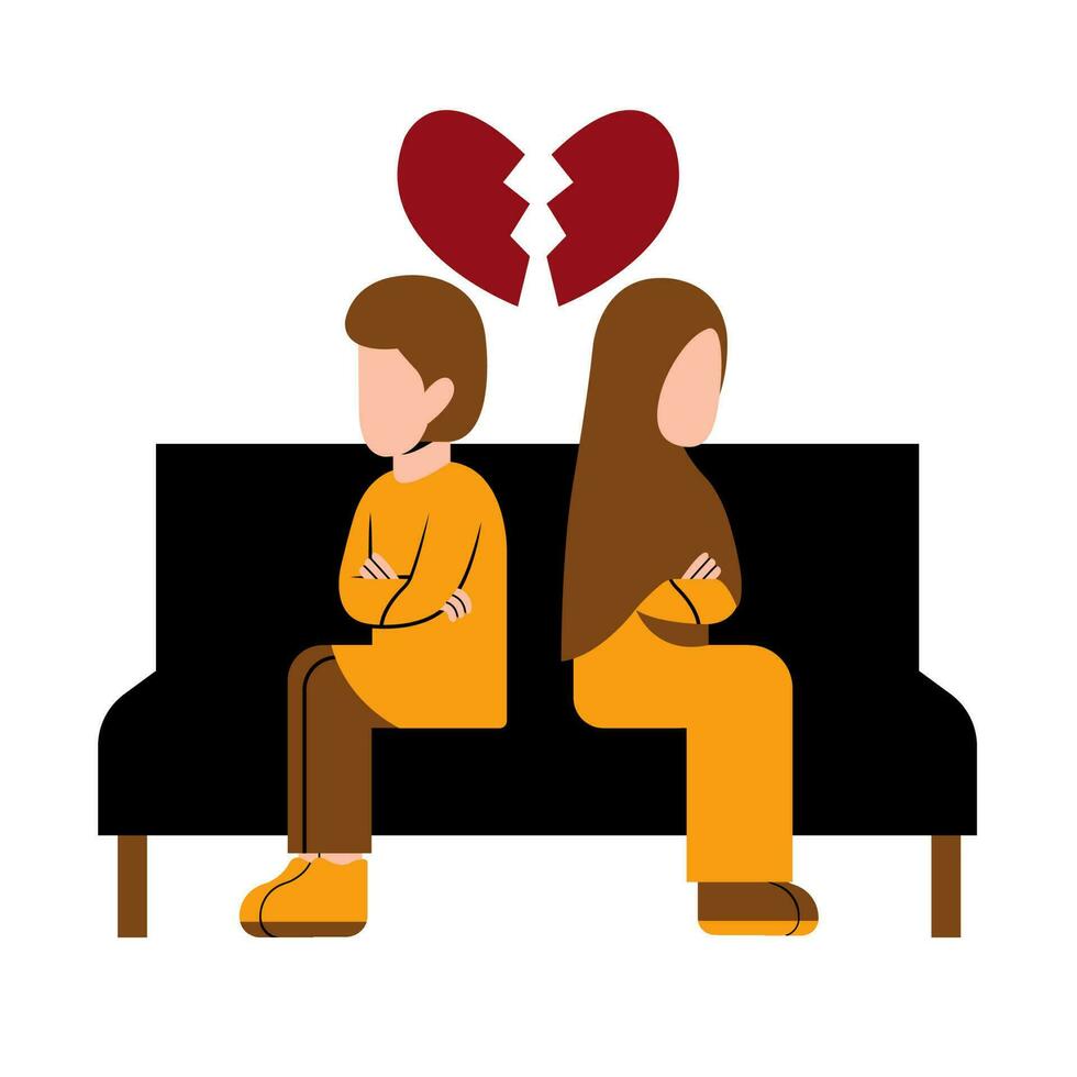 Divorced Muslim Couple vector