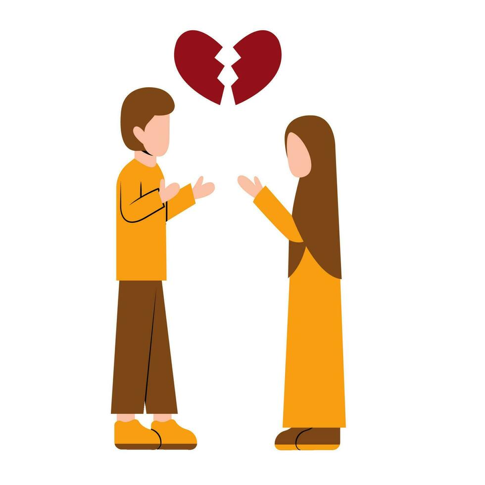 Divorced Muslim Couple vector