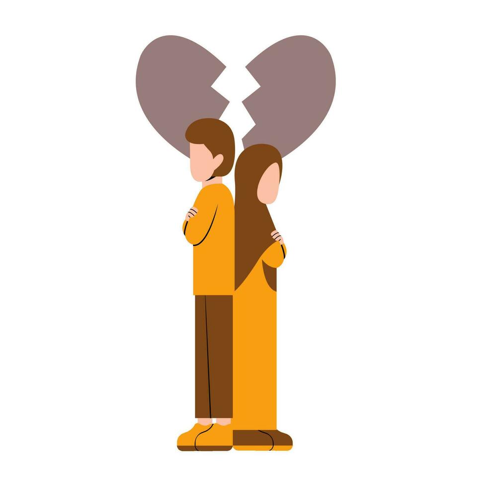 Divorced Muslim Couple vector