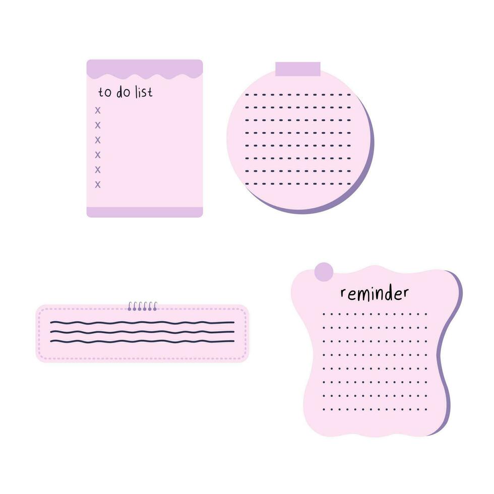 Set Of Cute Sticky Note Paper vector