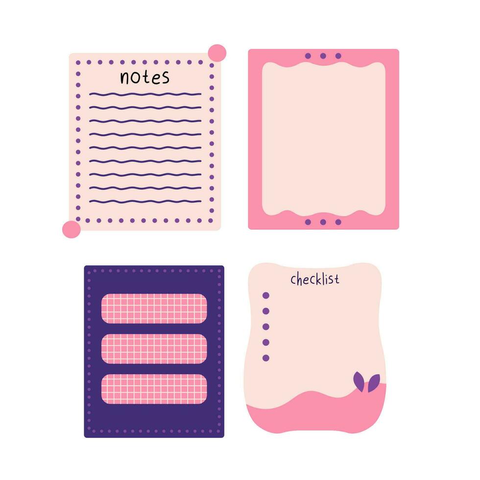 Set Of Cute Sticky Note Paper vector