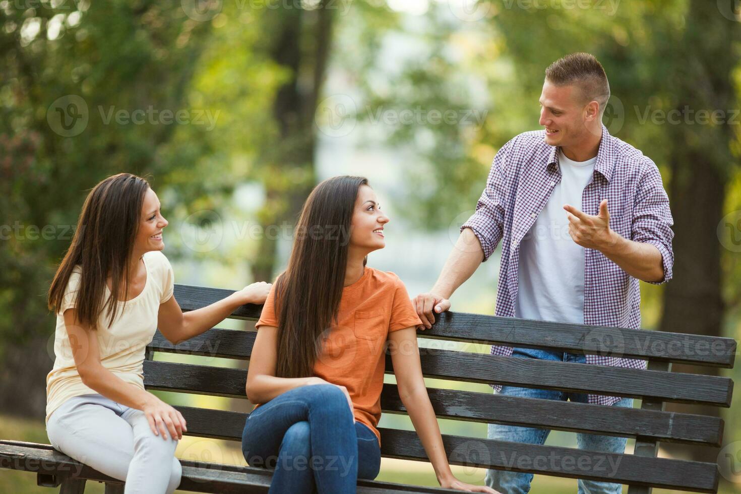 Friends spending time outdoors photo