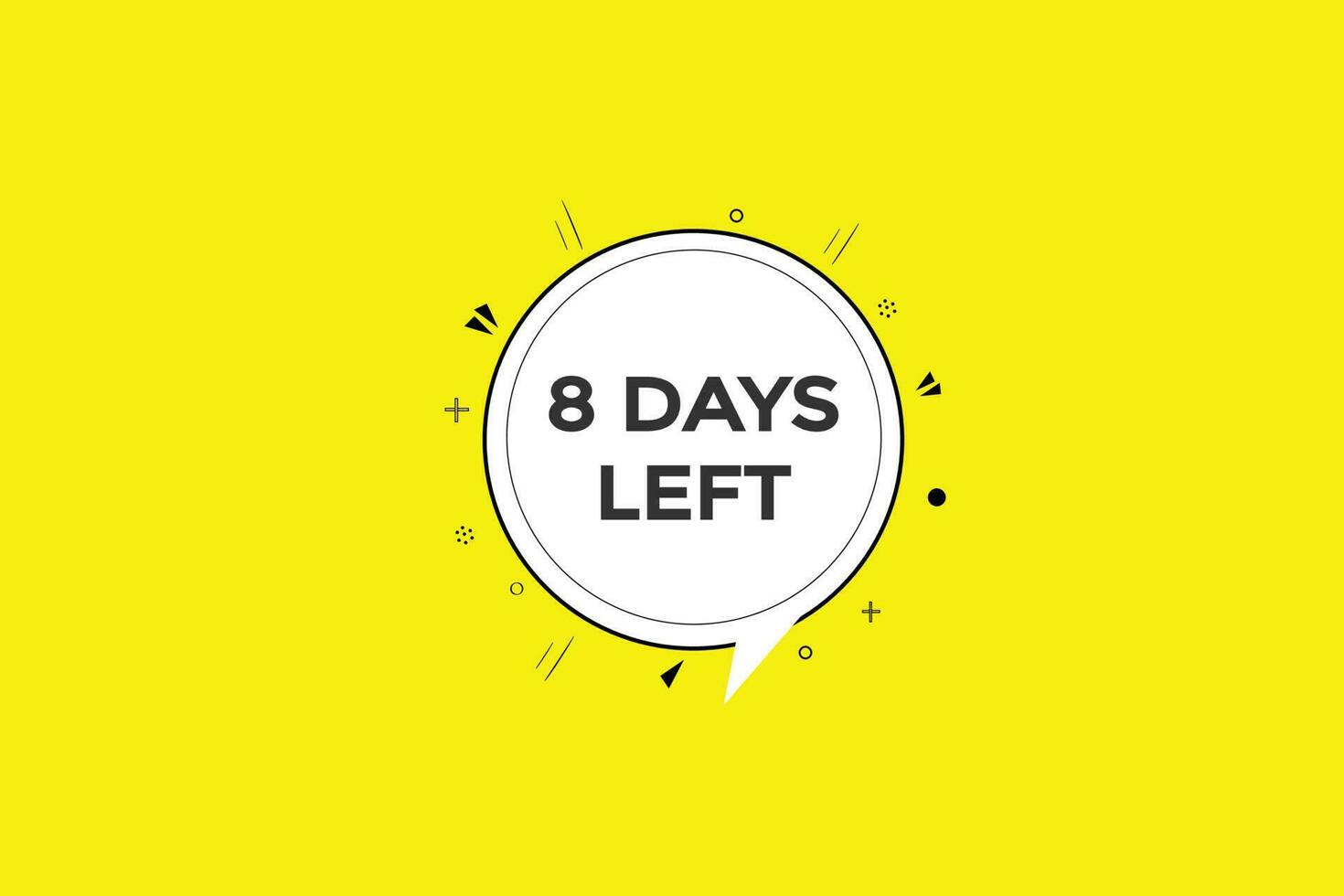 8 days left countdown template, 8 day countdown left banner label button eps 8 vector