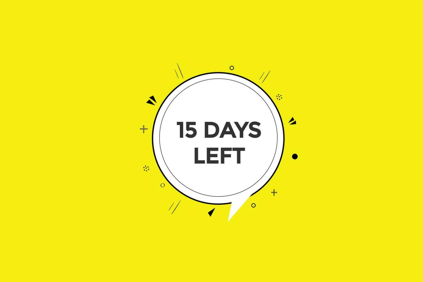 15 days left countdown template, 15  day countdown left banner label button eps 15 vector