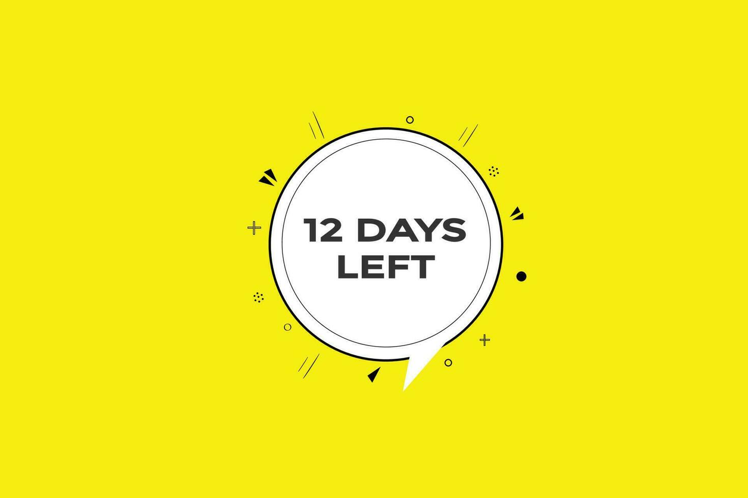 12 days left countdown template, 12 day countdown left banner label button eps 12 vector