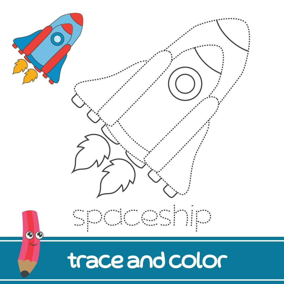 trace and color spaceship vector