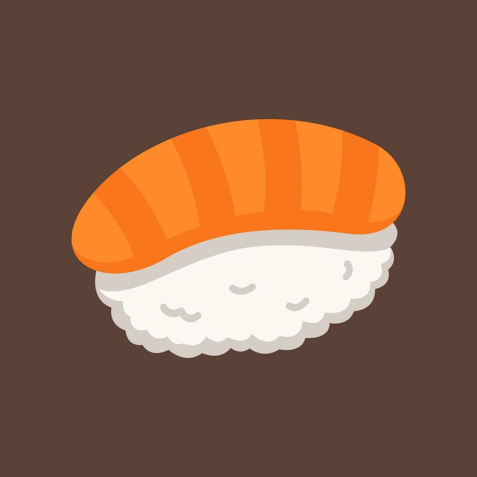 Salmon Sushi Icon Sticker Illustration vector