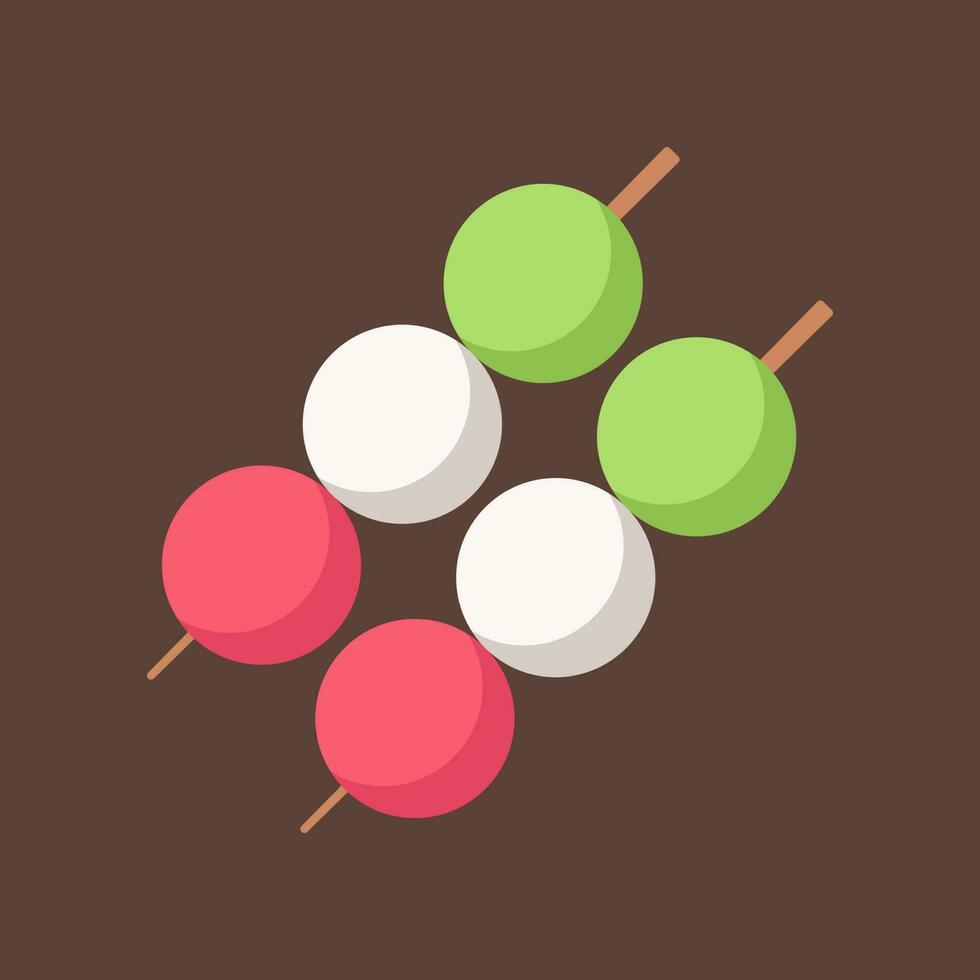 Japanese Dango Icon Sticker Illustration vector