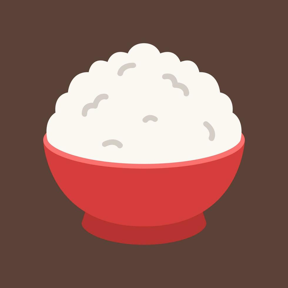 arroz cuenco icono pegatina ilustración vector