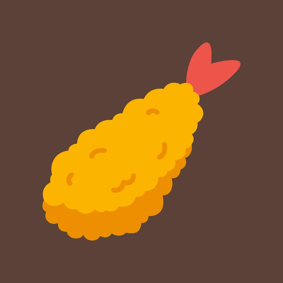 ebi tempura icono pegatina ilustración vector