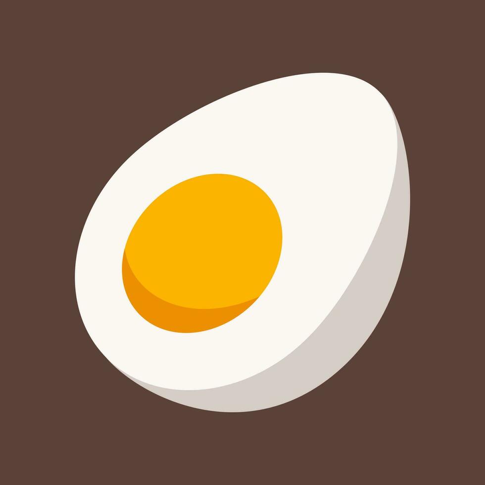 Boiled Egg Icon Sticker Illustration vector