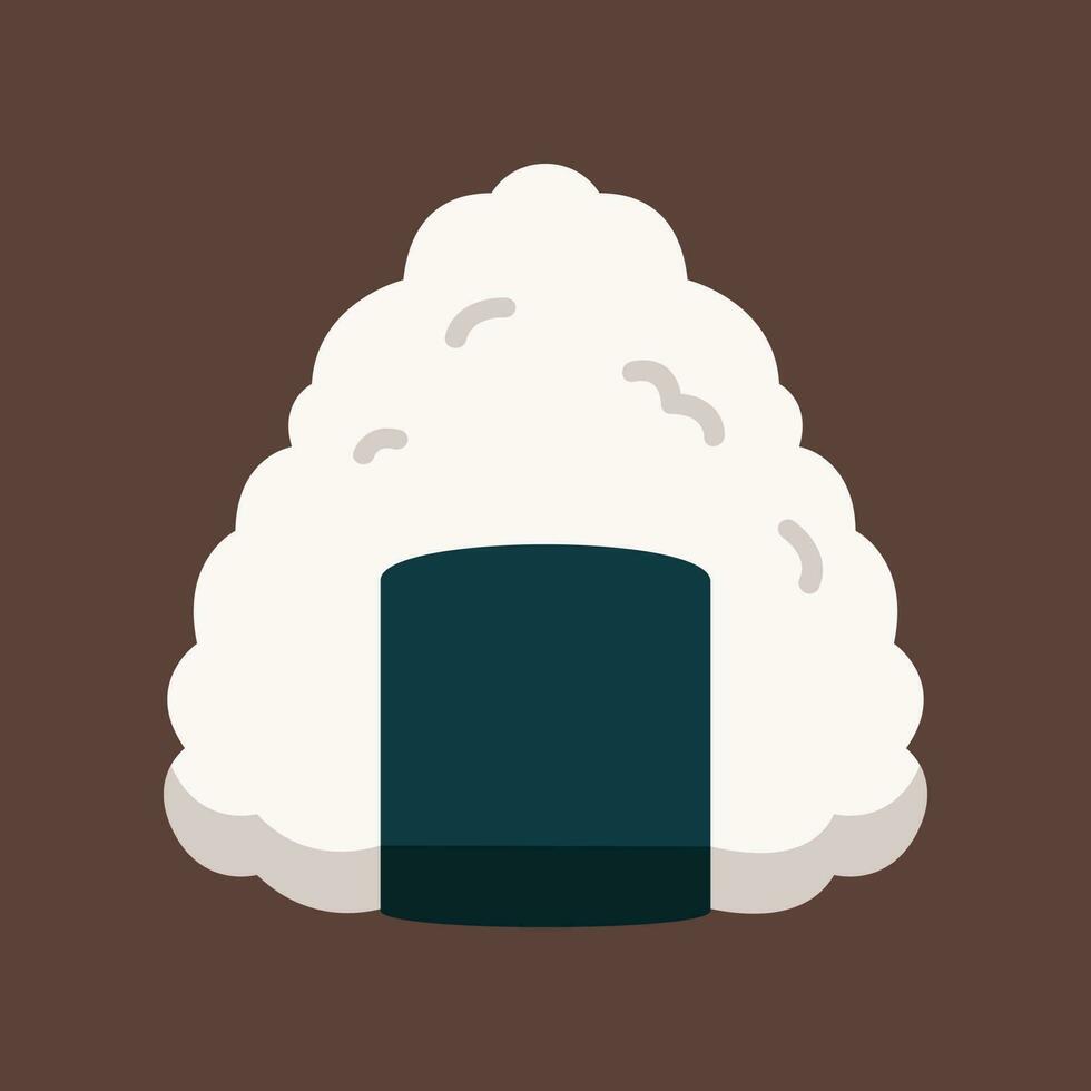 Onigiri Snack Icon Sticker Illustration vector