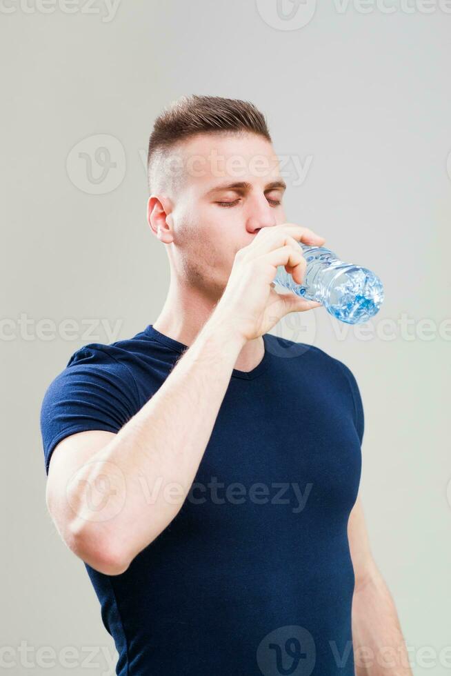 A man drinking water photo